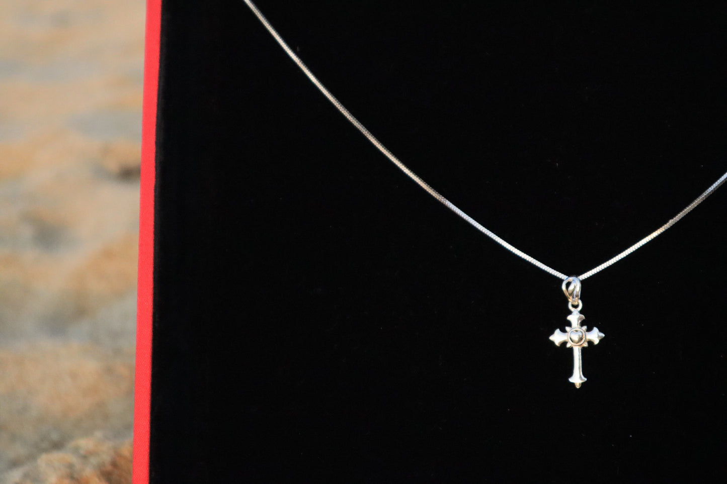 Silver Holy Cross Pendant with Chain