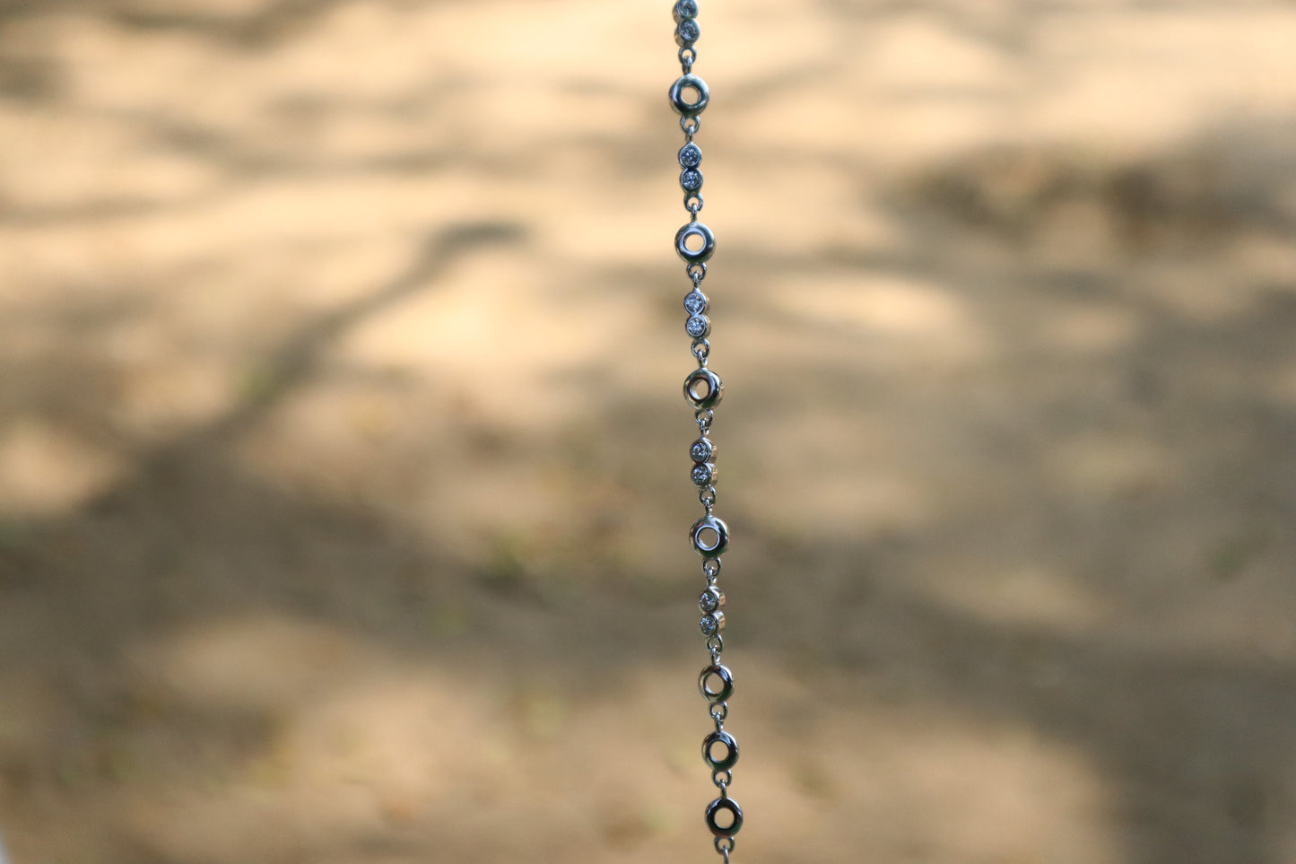 Elegant Silver Bracelet with round white stones - Zubee Silver