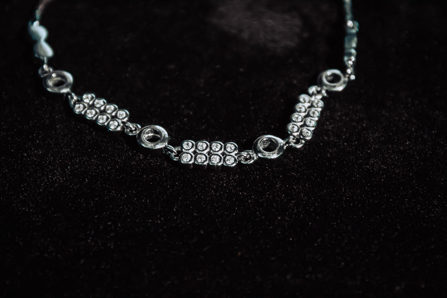 `925 Sterling Silver Waffle Stone Bracelet - Zubee Silver