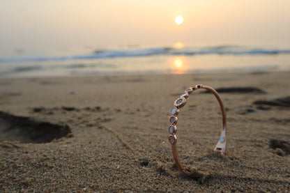 Rose Gold MOP Cuff Bracelet - Zubee Silver