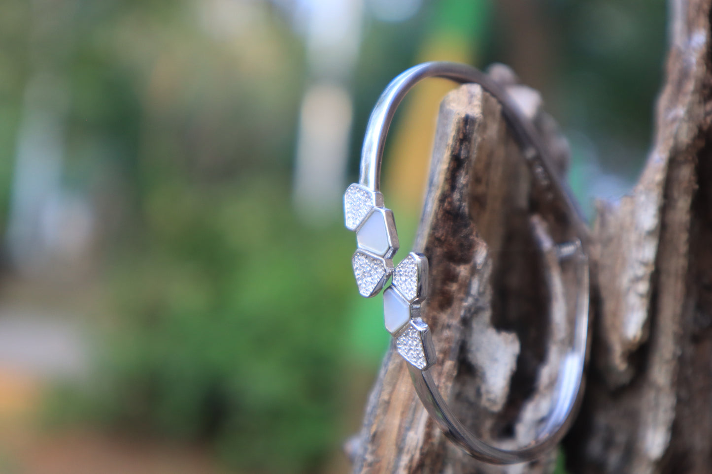 MOP Cuff Silver Bracelet - Zubee Silver
