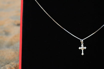 Silver Holy Cross Pendant with Chain