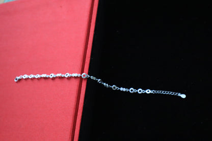 925 Silver Bracelet with Round White Stone