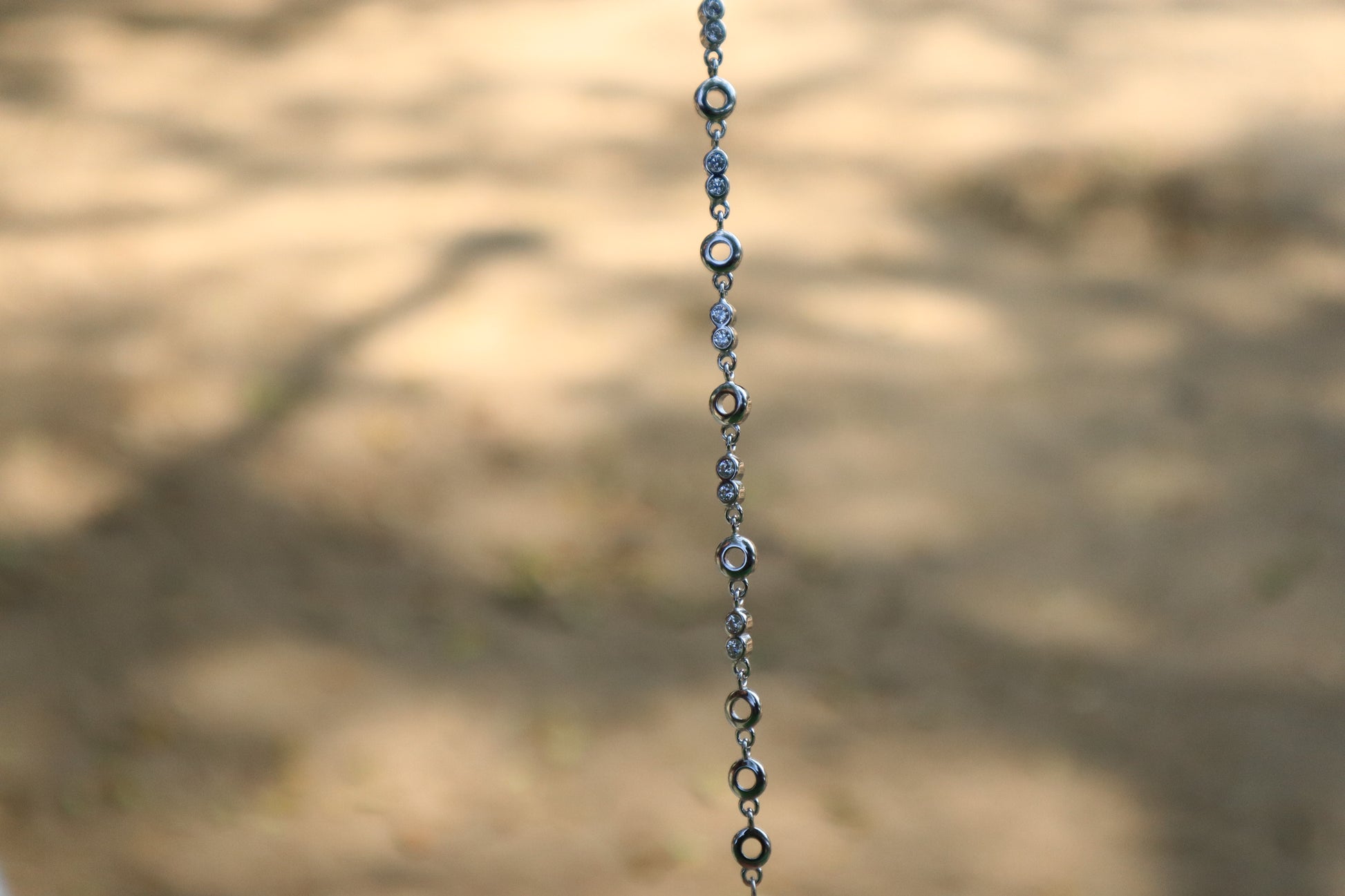 Elegant Silver Bracelet with round white stones - Zubee Silver