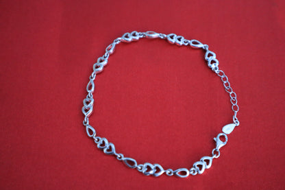 Silver Tiny Hearts Bracelet