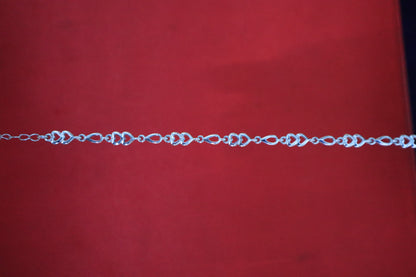925 Sterling Silver Tiny Hearts Bracelet