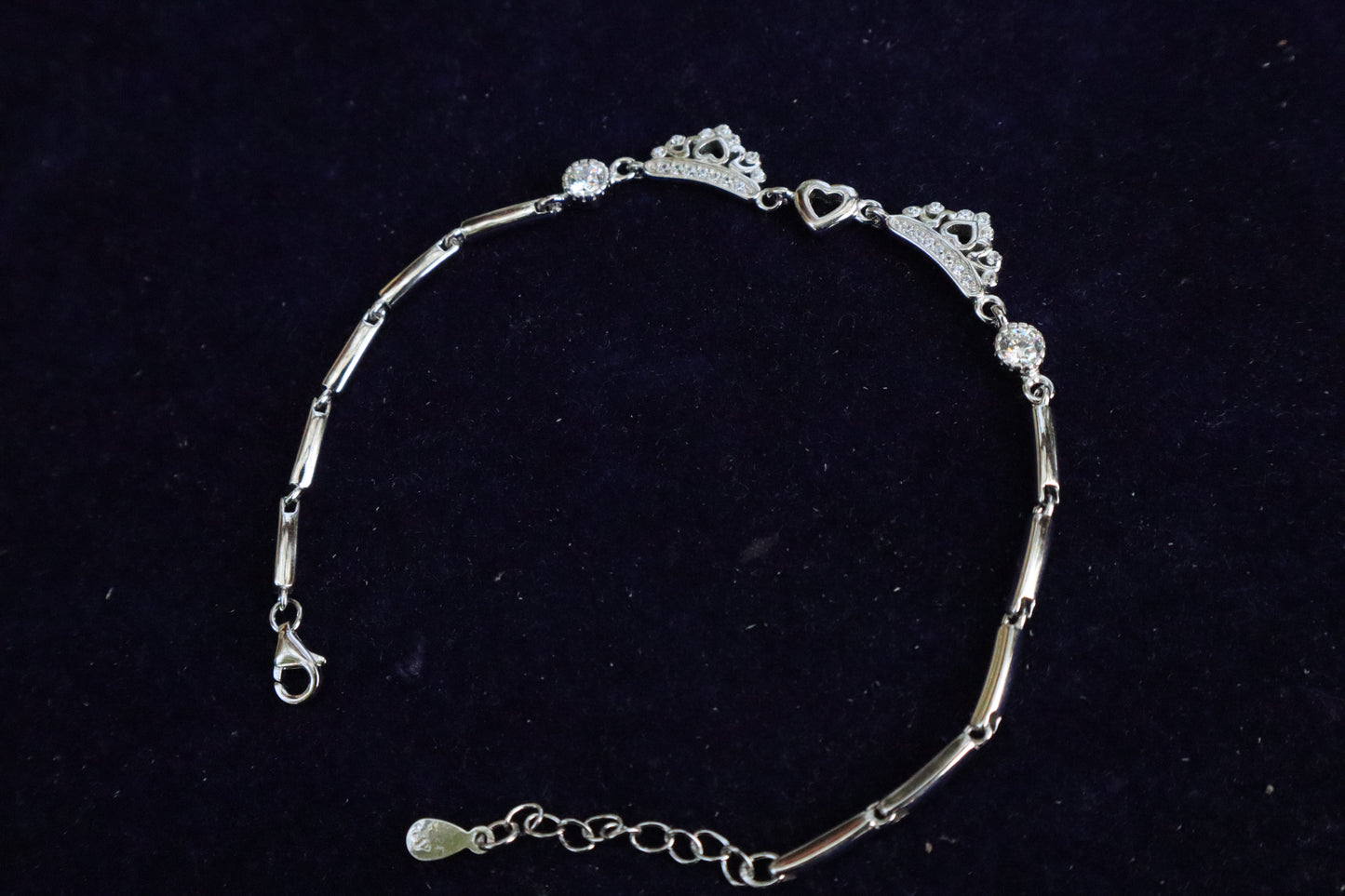 Silver Regal Crown Bracelet