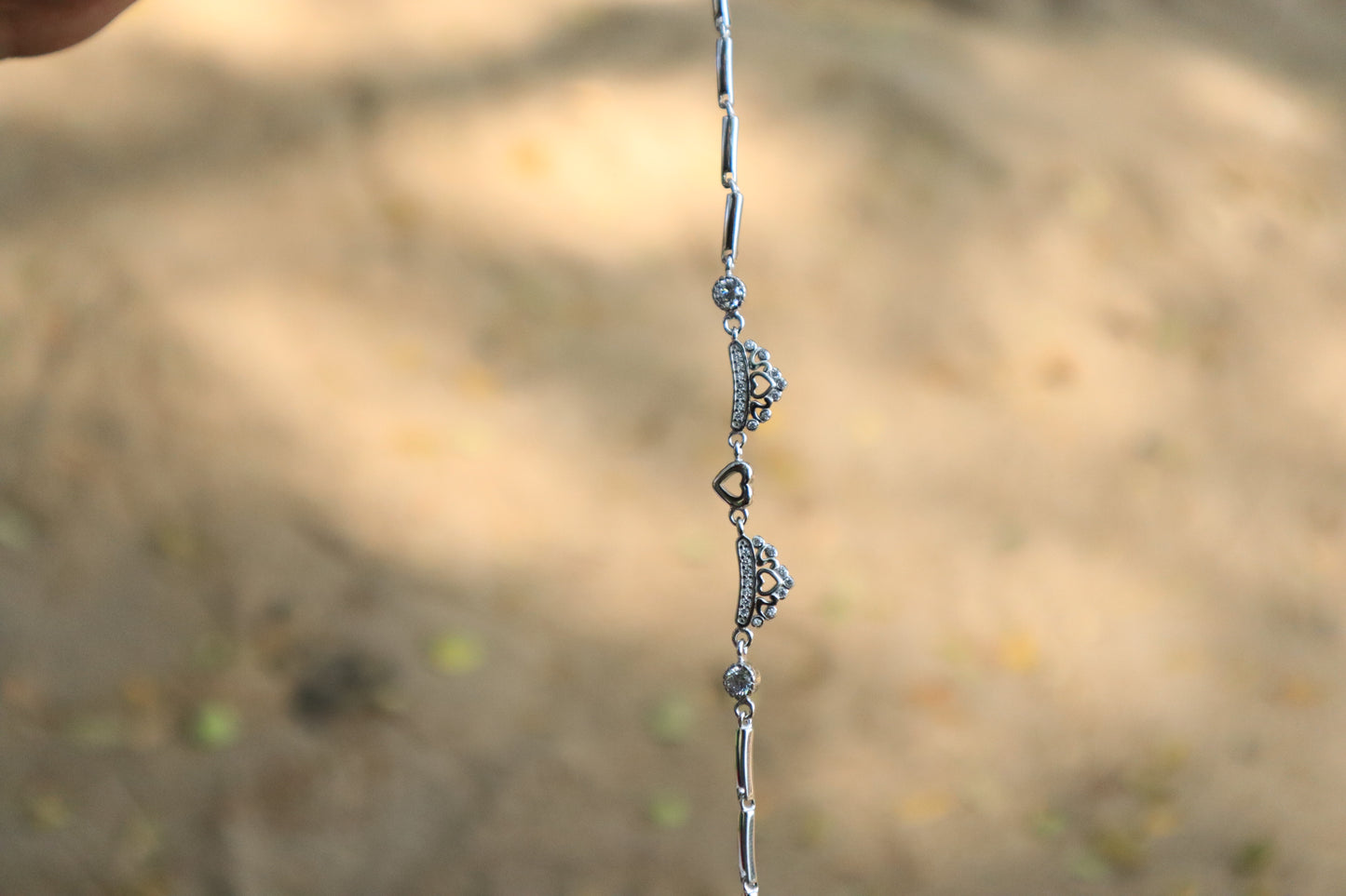 Sterling Silver Crown Bracelet 