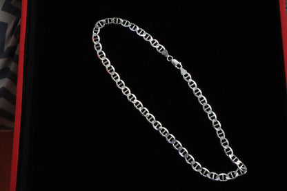 Sterling Silver Connected Curbs Chain for Men - Timeless Elegance