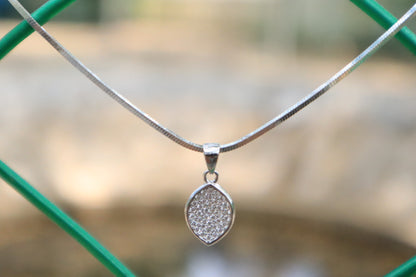 925 Silver Droplet Stones with Chain