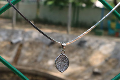 925 Sterling Silver Droplet Pendant with Chain