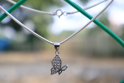 925 Sterling SIlver Butterfly Pendant Chain - Zubee Silver