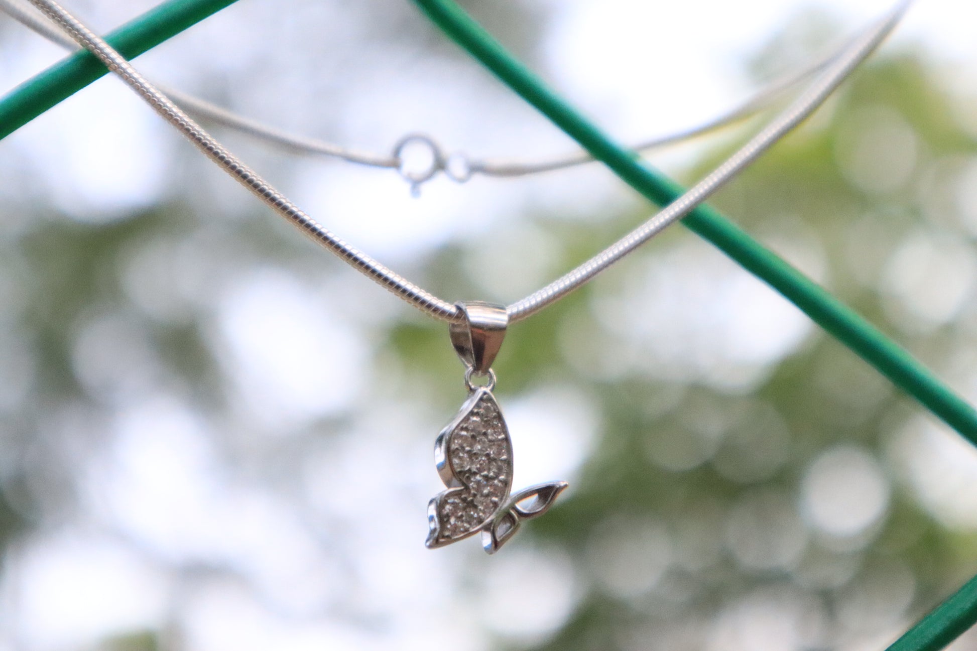 925 Silver Half Butterfly Pendant Chain - Zubee Silver