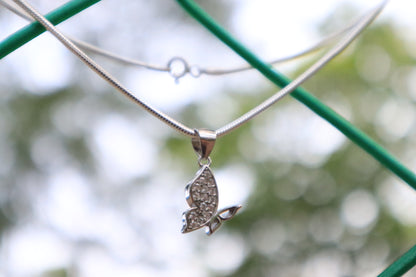 925 Silver Half Butterfly Pendant Chain - Zubee Silver