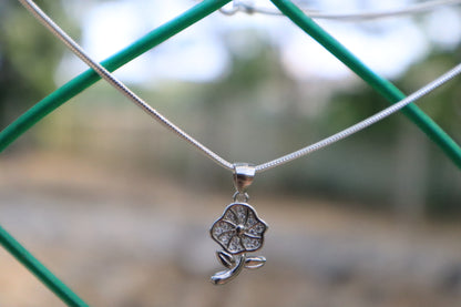 925 Silver Flower Pendant Chain