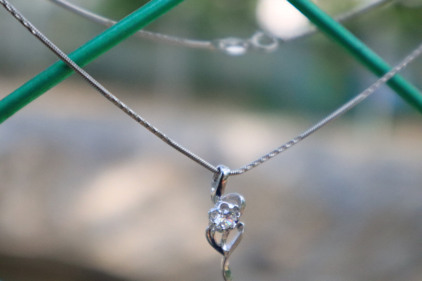 Single Stone Pendant with  Chain