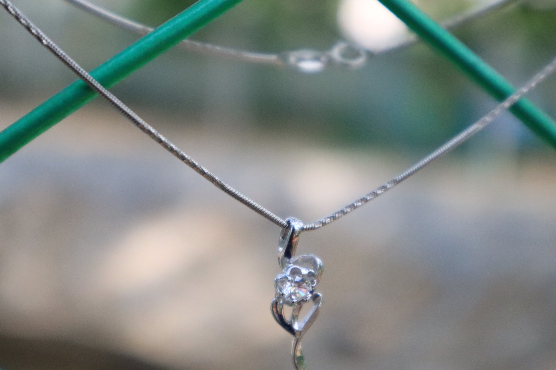 Single Stone Pendant with  Chain