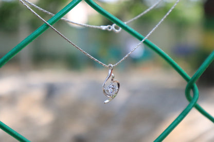 Elegant Silver Falling Dew Pendant Chain - Zubee Silver