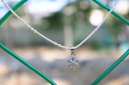 Flower Pendant with Ring Rope Chain