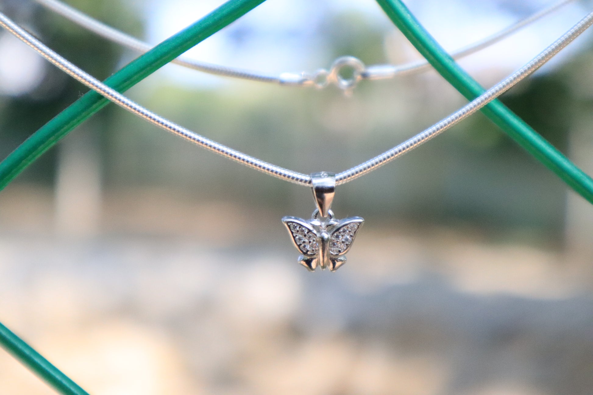 925 Sterling Silver Butterfly Pendant Chain