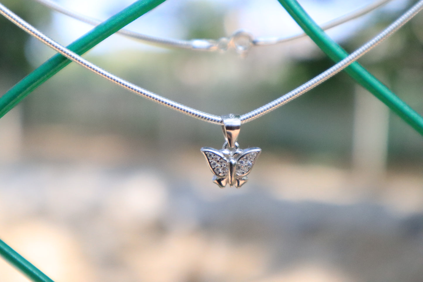 Sterling Silver Butterfly Pendant Chain - Zubee Silver