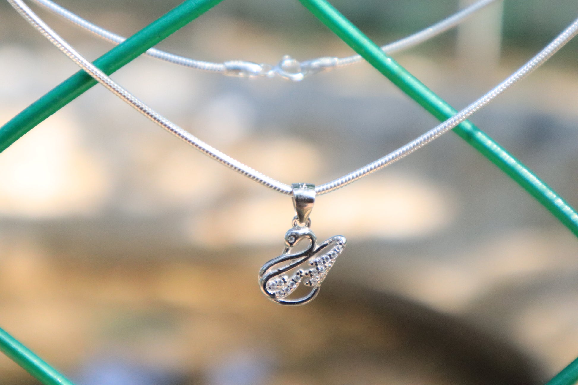 925 Silver Swan Pendant Chain - Zubee Silver
