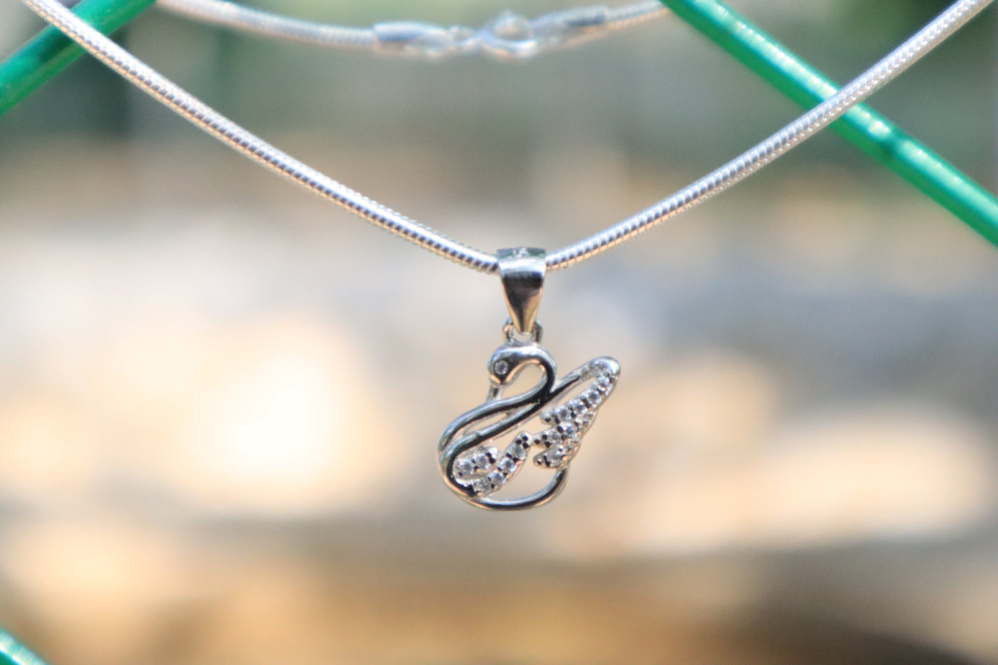 Elegant Silver Swan Pendant Chain - Zubee Silver