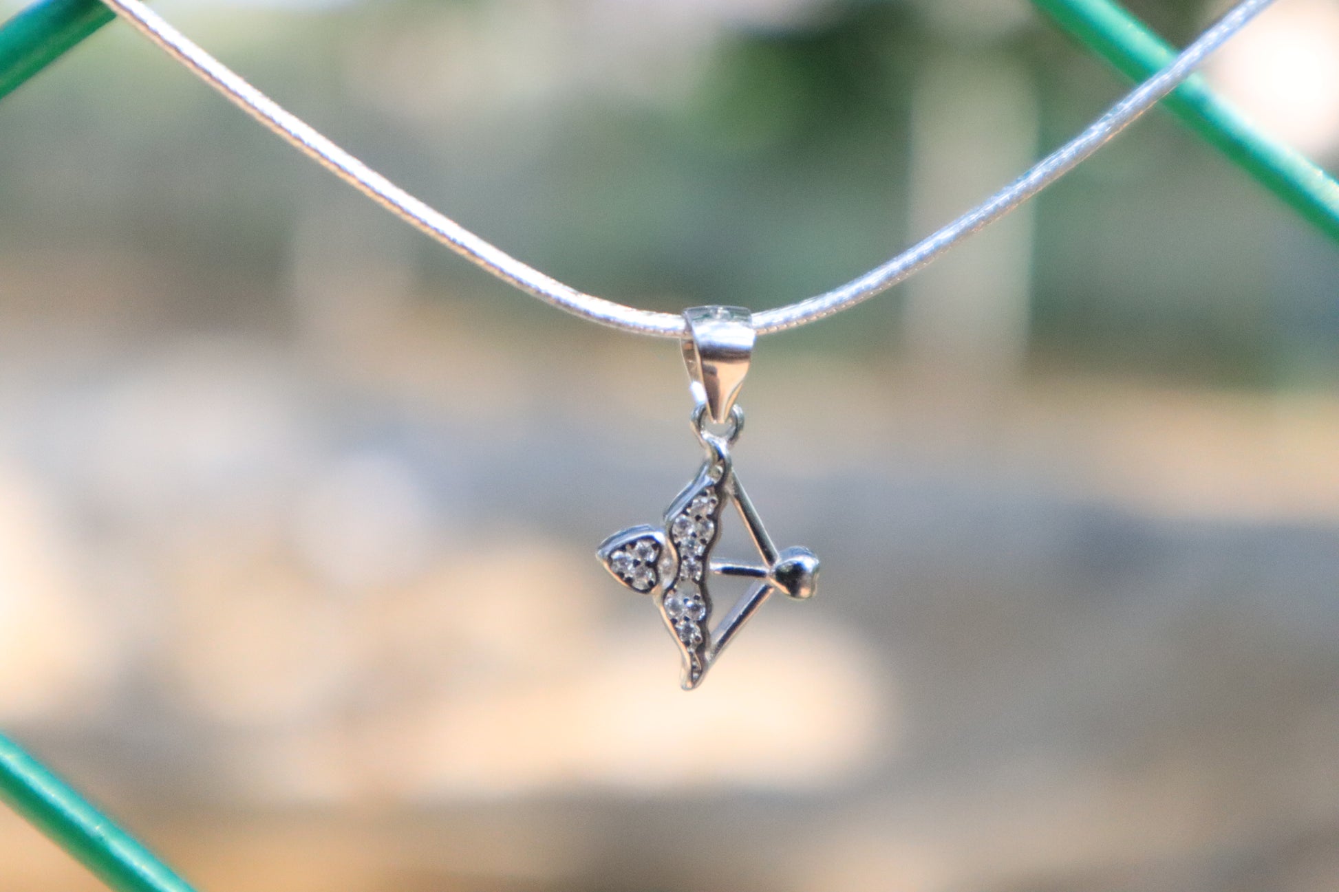 925 Sterling Silver Bow and Arrow Pendant Chain