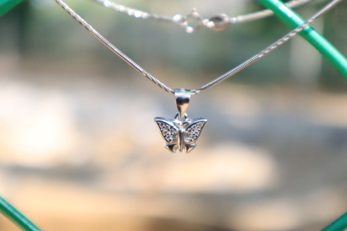925 Silver Winged Butterfly Pendant Chain