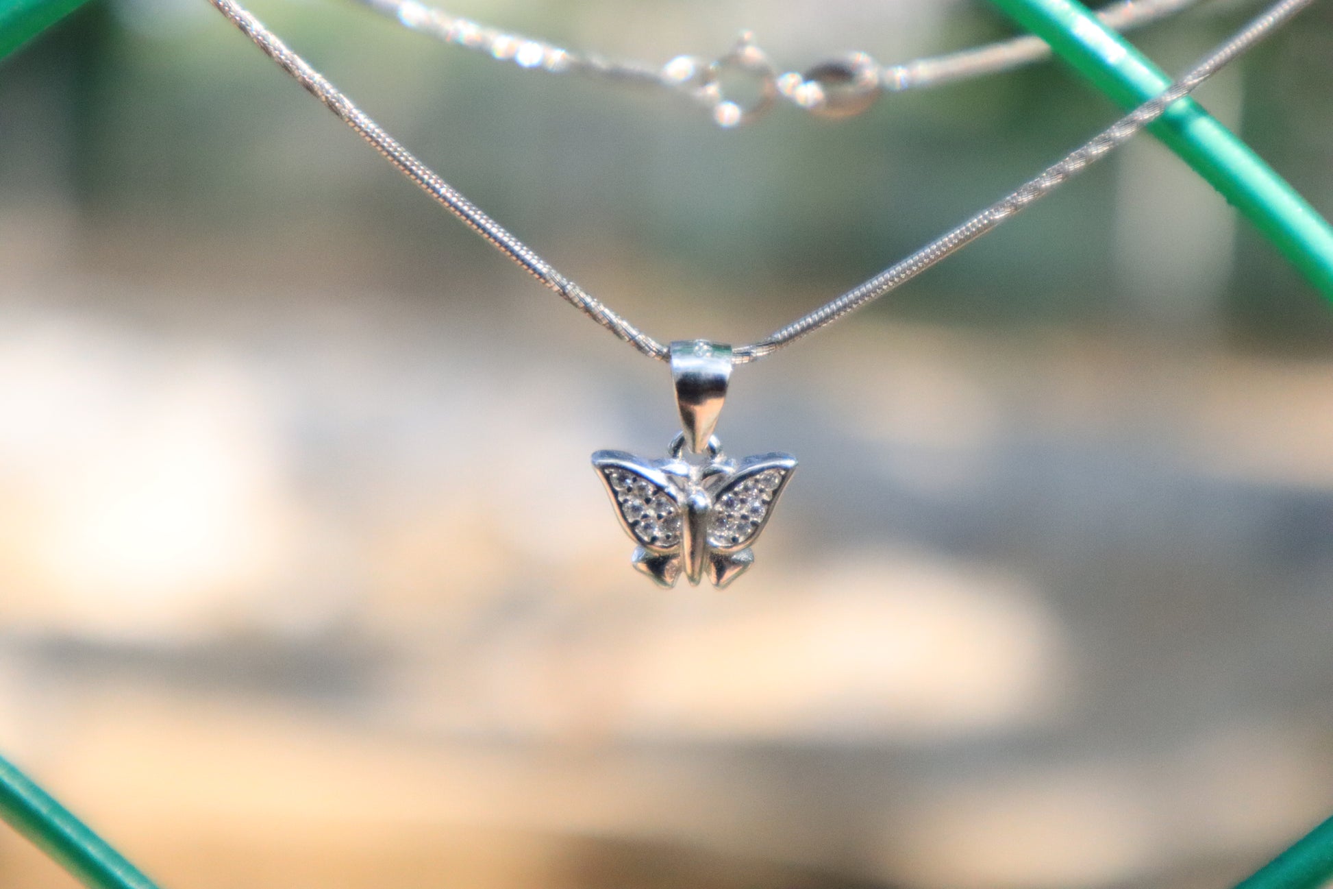 925 Silver Winged Butterfly Pendant Chain