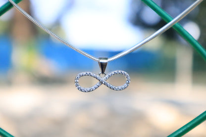 Silver Stones Infinity Pendant Chain