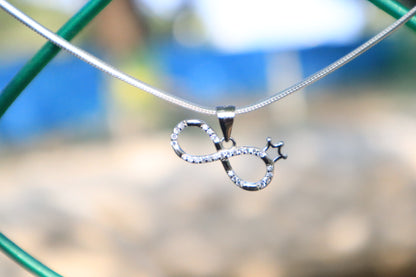 Sterling Silver Crown Infinity Pendant Chain