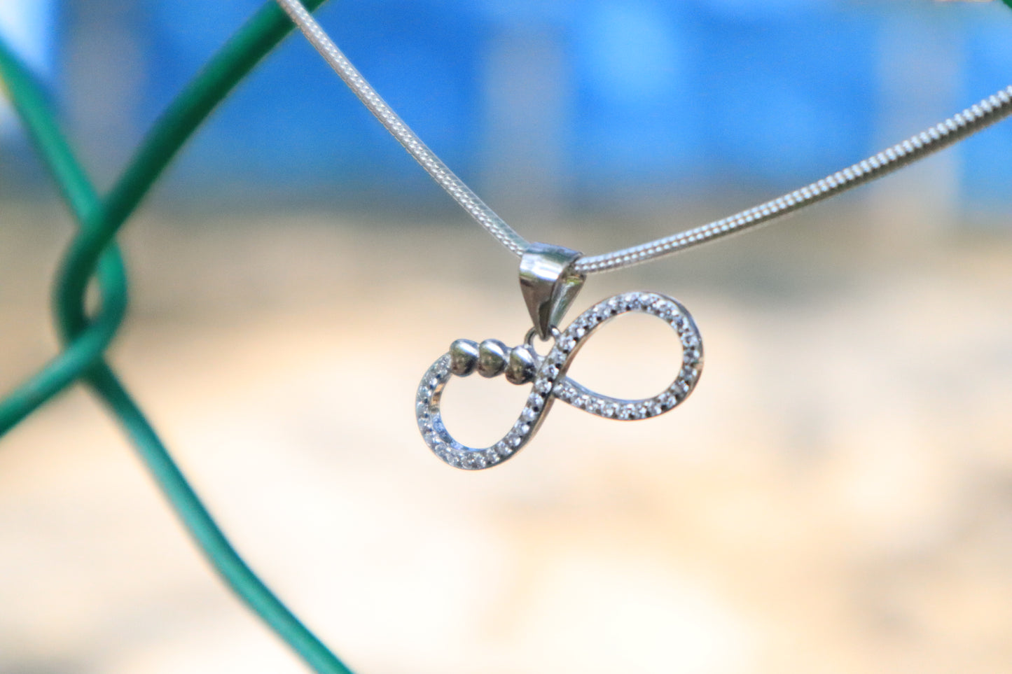 Silver Infinity Pendant Chain 