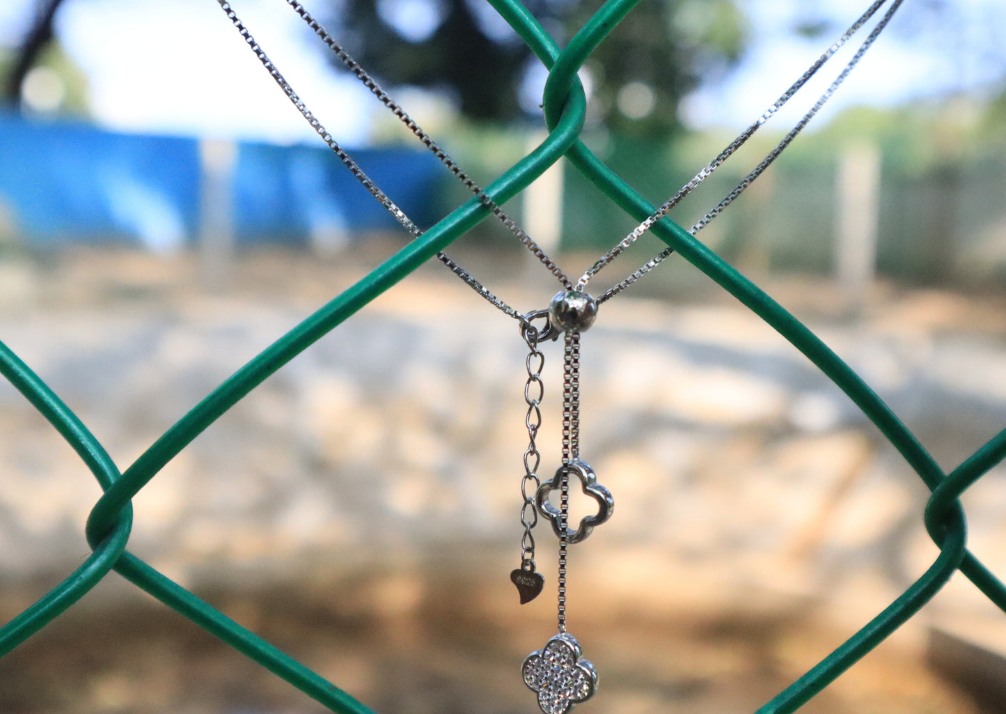 Sterling Silver Double Pendant Chain - Zubee Silver