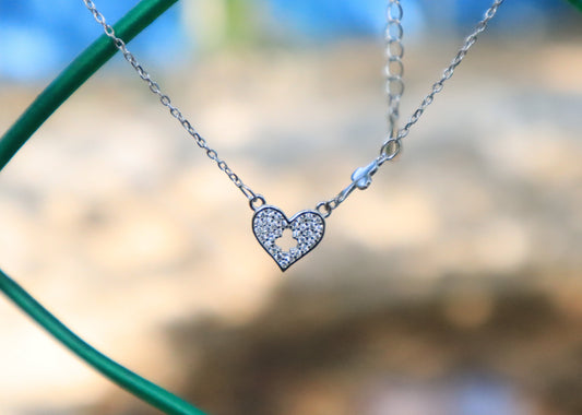 925 Silver Heart Pendant Chain - Zubee Silver
