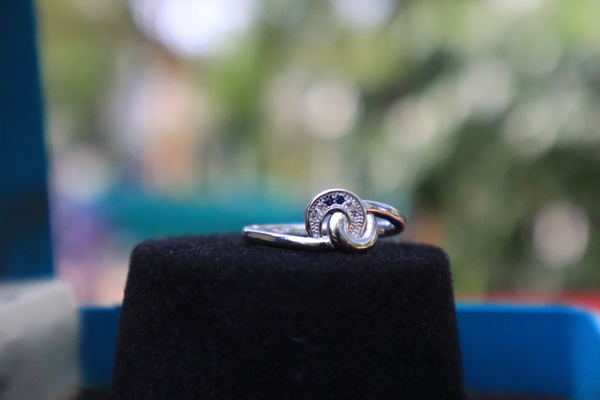 Handcrafted Silver Blue Stone Ring