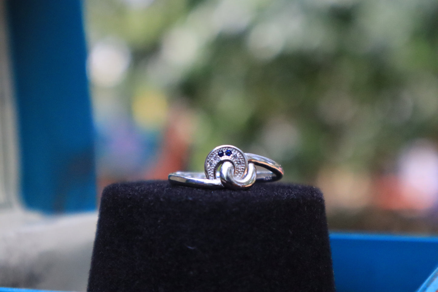 925 Sterling Silver Blue Stone Ring