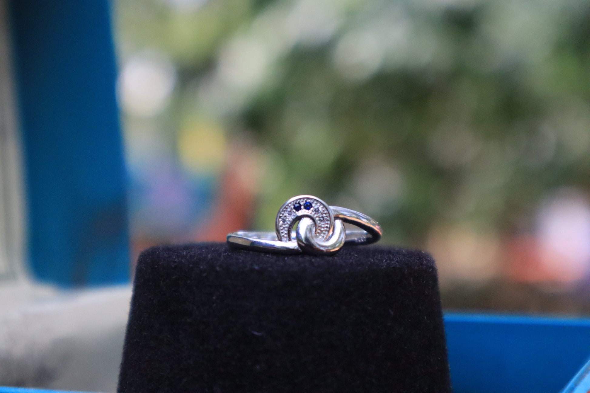 925 Sterling Silver Blue Stone Ring