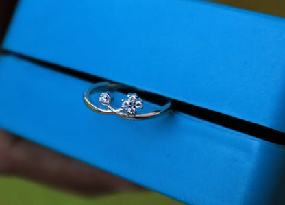 Sterling Silver V 5 Stone Ring - Zubee Silver