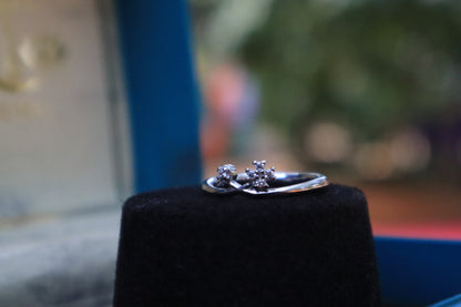 Silver V 5 Stones Ring - Zubee Silver