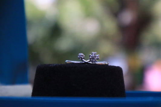 925 Silver V 5 Stones Ring - Zubee Silver