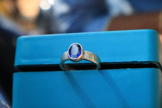 Stylish Silver Blue Stone Ring for Boys | Premium Quality Accessories - Zubee Silver