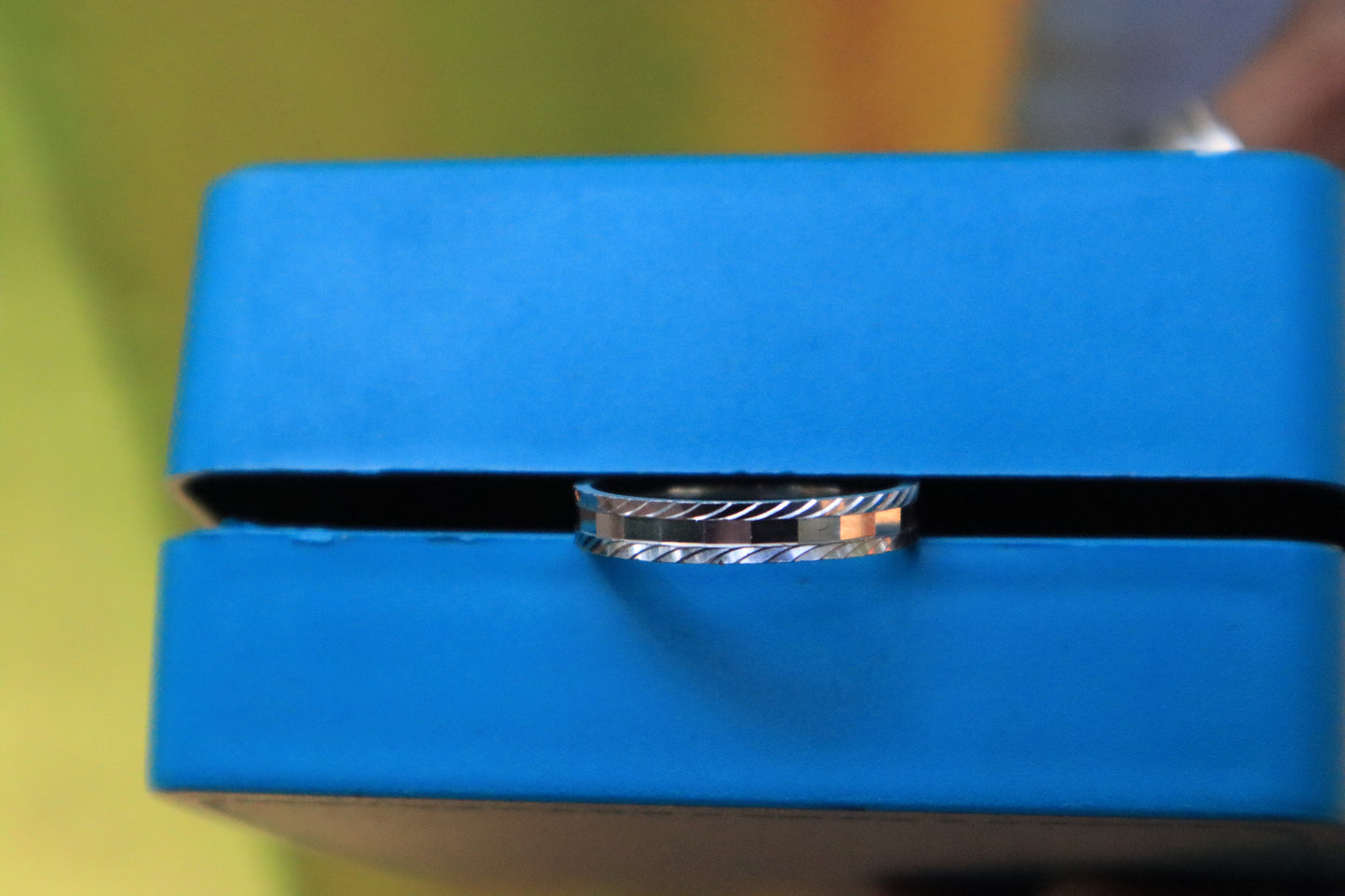 Box  Cut Silver Ring for Boys - Zubee Silver