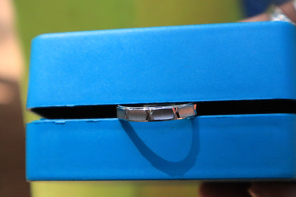 Silver Plain Box Cut Ring 