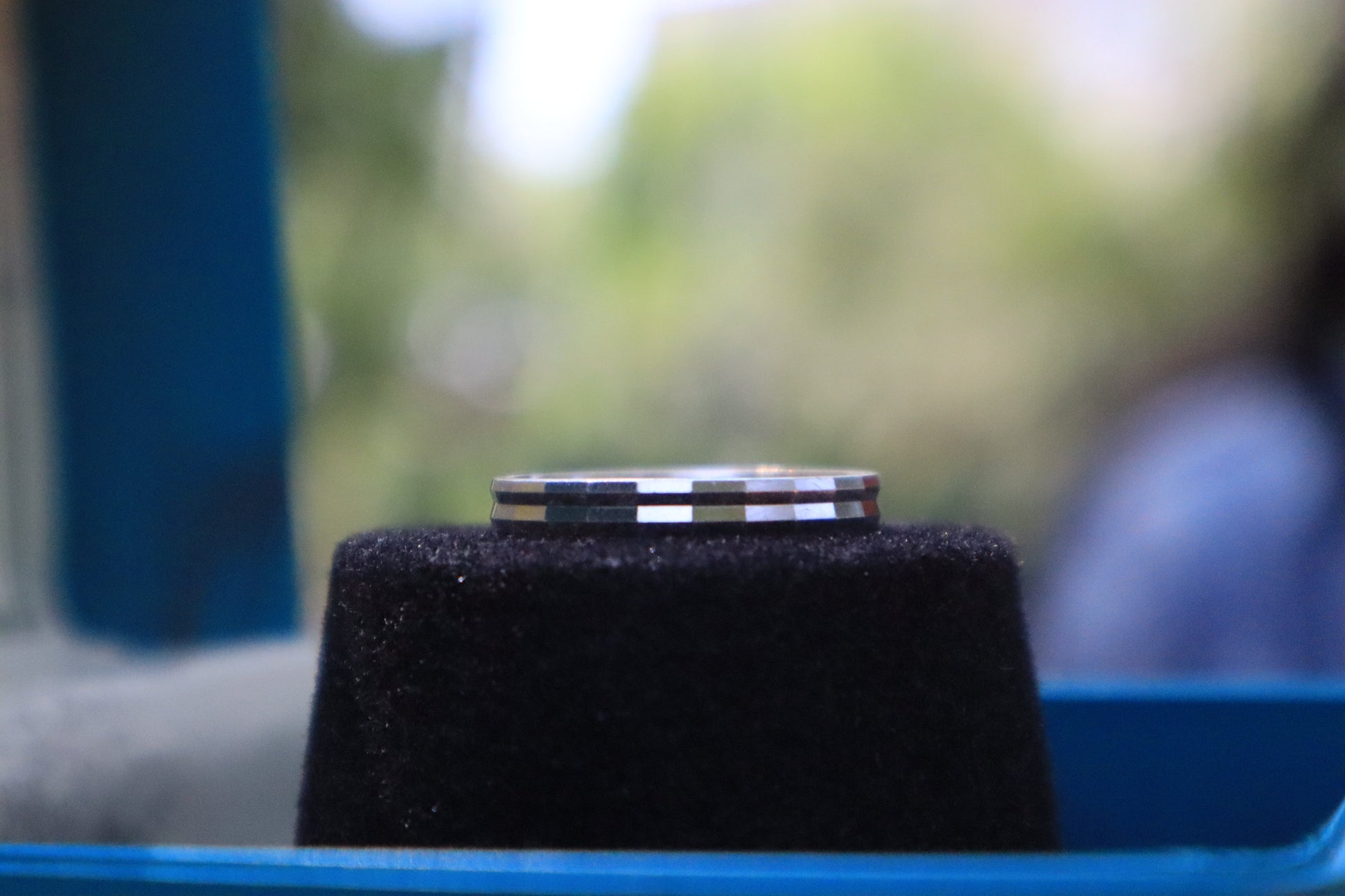 Sterling Silver Plain Grid Shine Ring