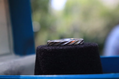 Silver Cross Cut Ring