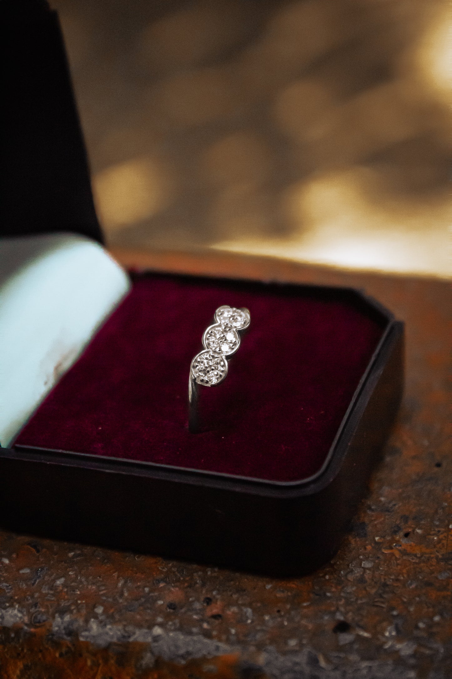 Sterling Silver Three Row Stones Ring - Zubee Silver