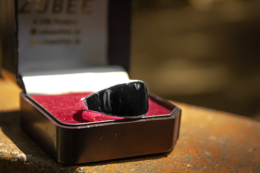 925 Sterling Silver Black Thailand Molded Ring - Zubee Silver