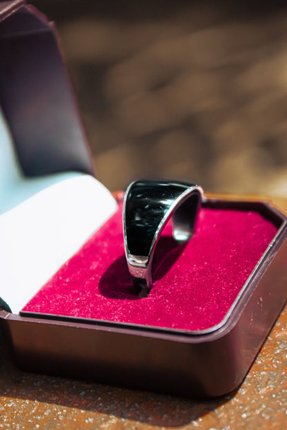 Sterling Silver Thailand Black Platted Ring - Zubee Silver