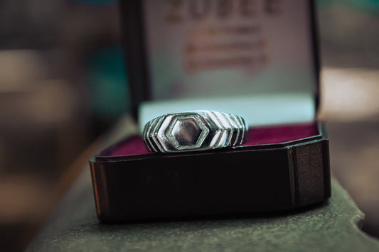 925 Sterling Silver Hex Ring for Men - Zubee Silver